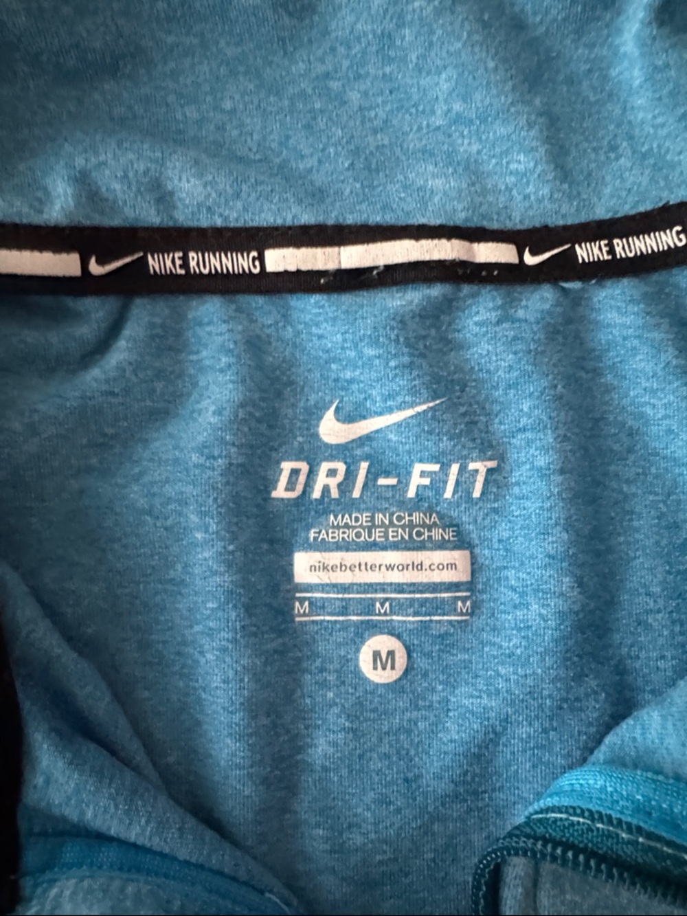 Nike Dri-FIT Blue Heather Running Top - Picture 2 of 9